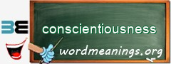 WordMeaning blackboard for conscientiousness